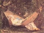 Courbet, Gustave The Hammock oil painting artist